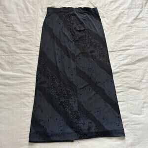 Vintage Black & grey floral stretch maxi skirt Size medium